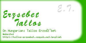 erzsebet tallos business card